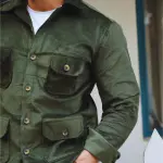 Dark-Green Corduroy Hunting Shacket | Premium Men's Outerwear | Classic Shirt-Jacket Design | Comfortable Cotton Corduroy | Size 36-44